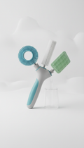 Multifunctional cup and bottle cleaning brush with interchangeable heads